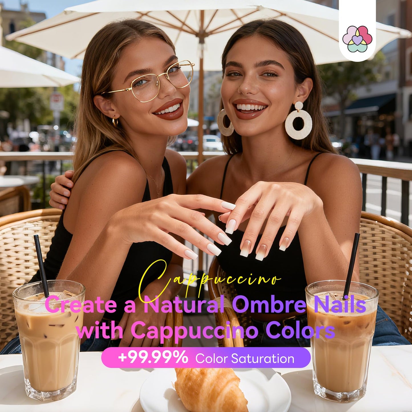 SAVILAND Dilution-Free Airbrush Gel Polish: 12PSC Chic Cappuccino Colors, HEMA & Acetone Free, Salon-Quick 30% Faster, Anti-Clog Tech, 4-Week Wear for Ombre Gradient & French Tips Salon Party