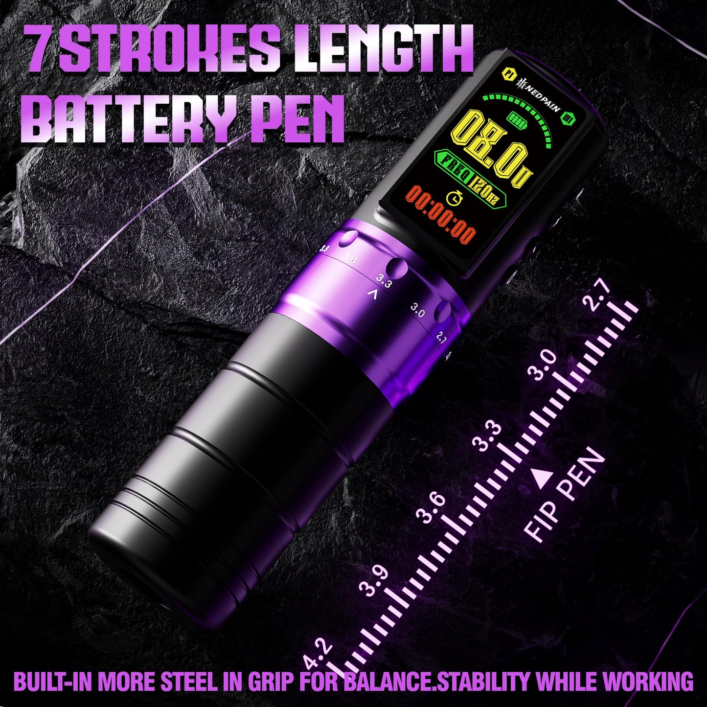 NEDPAIN 2400mAh Wireless Tattoo Pen Kit with Ink and Needles