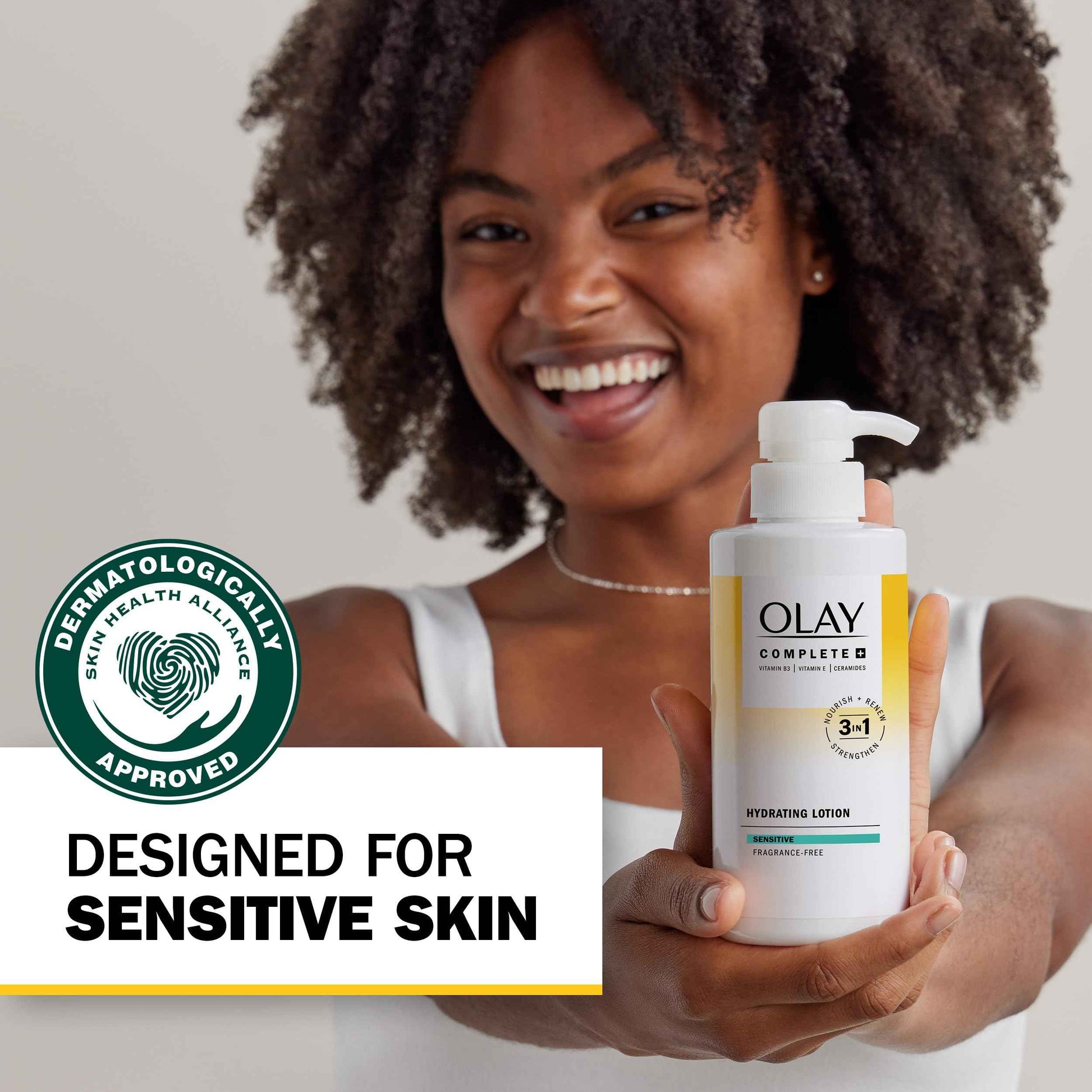 Olay Complete+ Hydrating Lotion Fragrance-Free, 10.1 FL OZ, 3-in-1 Nourishing Face Moisturizer for All Skin Types with Vitamin B3, Vitamin E, and Ceramides