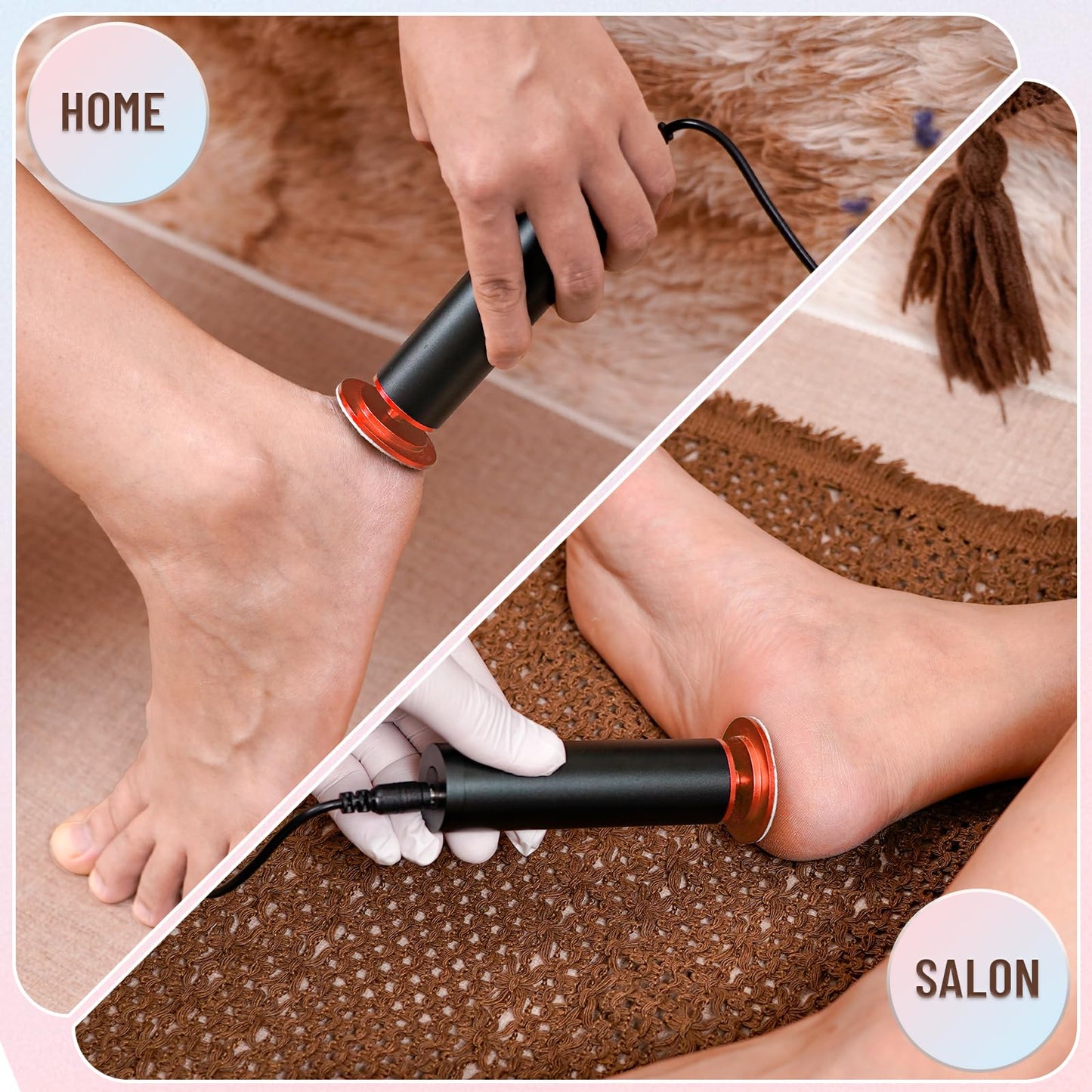 Dermawave Electric Foot File Callus Remover for Feet, Professional Electric Foot Sander Filer Grinder with 60 Sandpaper Discs for Men & Women, Pedicure Tool for Corn Dead Skin Cracked Heel