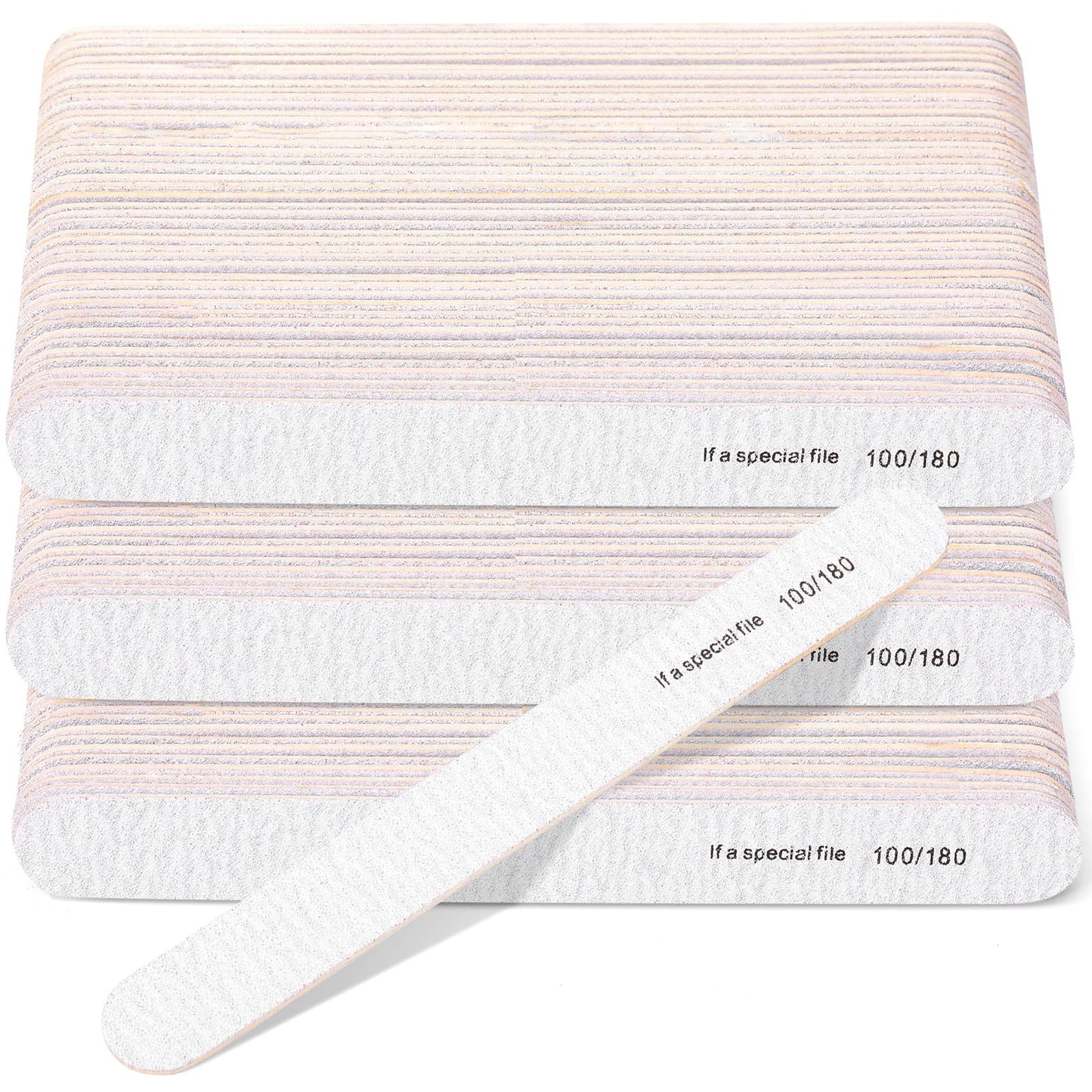 Minatee 150 Pcs 100/180 Grit Nail Files Bulk Doubled Sides Emery Boards Professional Manicure Tools for Natural Nails Home and Salon Supplies