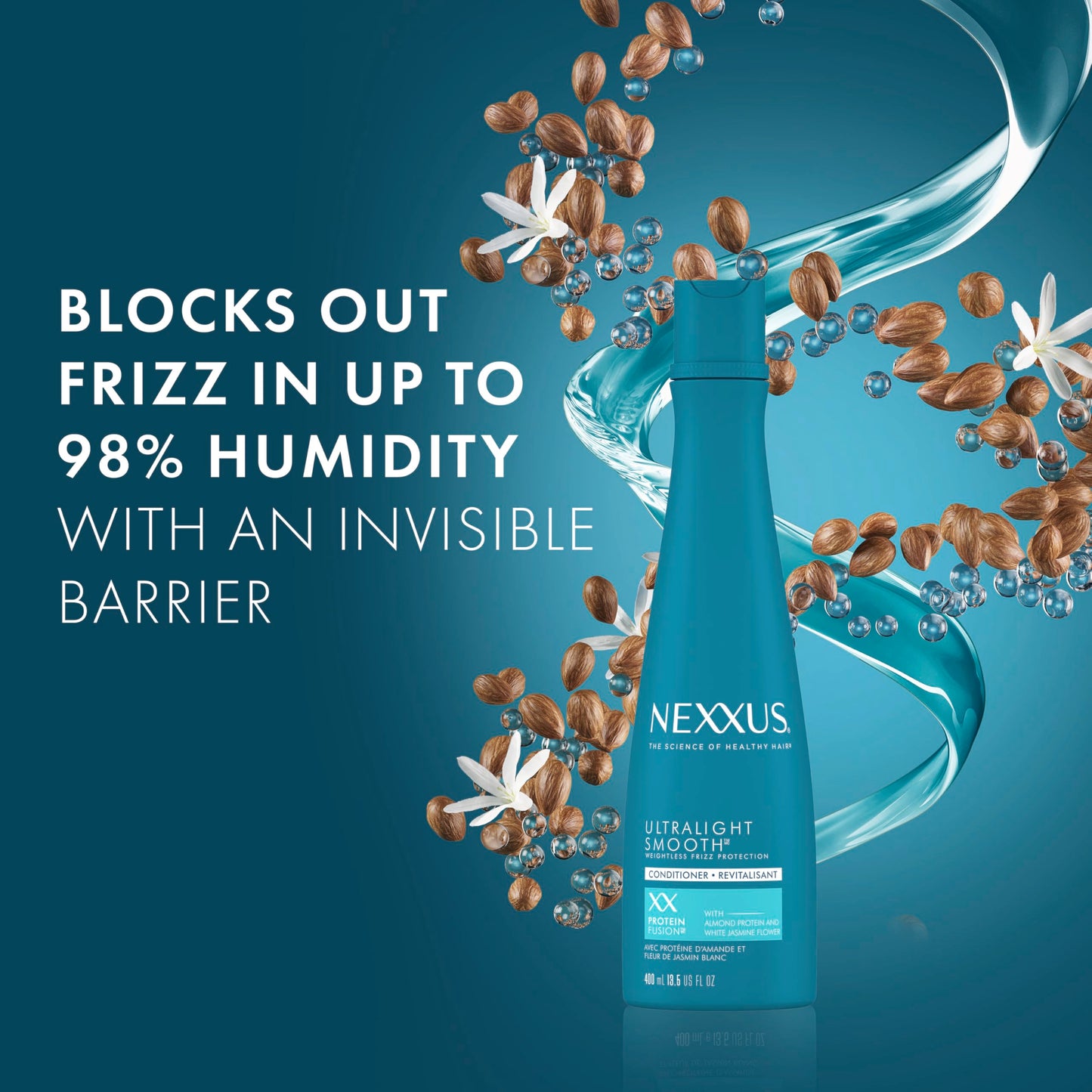 Nexxus Ultralight Smooth Smoothing Conditioner and Frizzy Hair for Dry Hair Powered by Frizz Deflector Technology with Biomimetic 18-MEA 13.5 oz