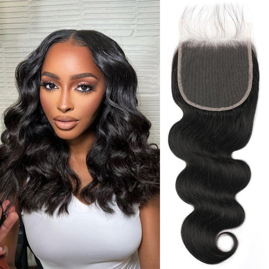 5x5 HD Lace Closure for Woman 16 Inches Body Wave Human Hair Closure Lace Closure 12A Brazilian Human Hair Closure Pre Plucked With Baby Hair Natural Black