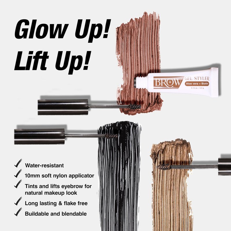 EBIN NEW YORK Secret of Pharaoh Brow Gel Styler in Medium Brown - Water Resistant, Long Lasting Eyebrow Gel for Natural Makeup Look, Great for Lift-Up Styling, Biotin and Aloe Vera Infused