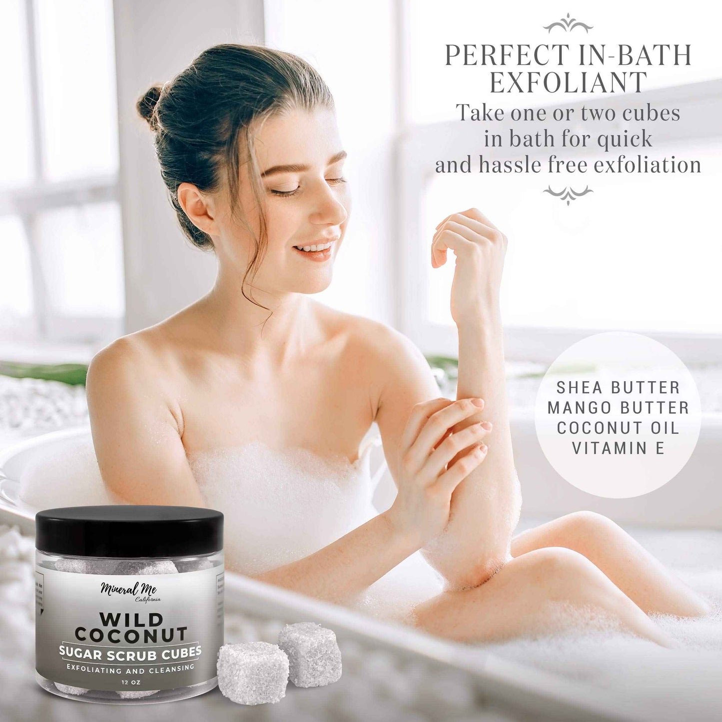 Body Scrub Exfoliator - 12oz WATERMELON Sugar scrub cubes w/Mango Butter & Shea butter, Body Scrub Exfoliator - 12oz COCONUT Sugar scrub cubes, Natural & Organic for all body exfoliation