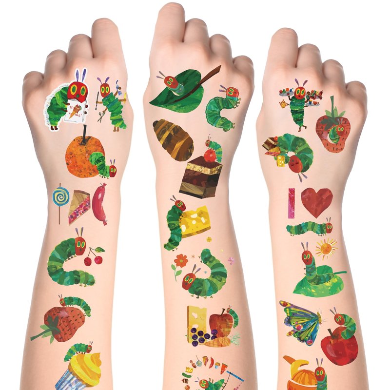 Andi Cppss Hungry Insects Temporary Tattoo - 144PCS Kids Temporary Tattoos for Party Supplies Insect Theme Tattoo Stickers for Kids Cute Animal Tattoos for Classroom Reward Birthday Party Event Decor