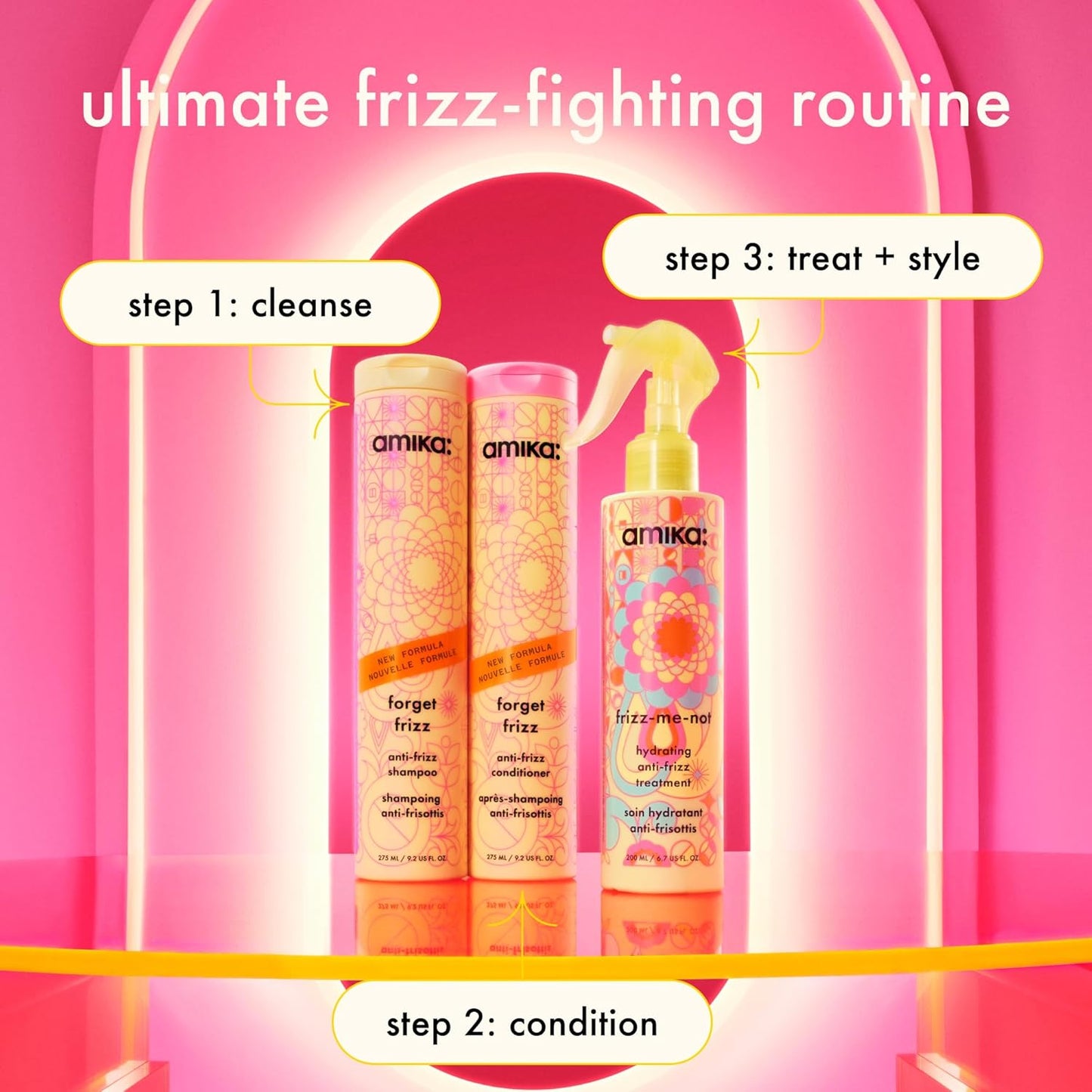 Amika Frizz-Me-Not Hydrating Anti-Frizz Treatment - Lightweight Spray for Medium to Thick Hair, Humidity & Heat Protection | Smooth Frizz for Up to 3 Days