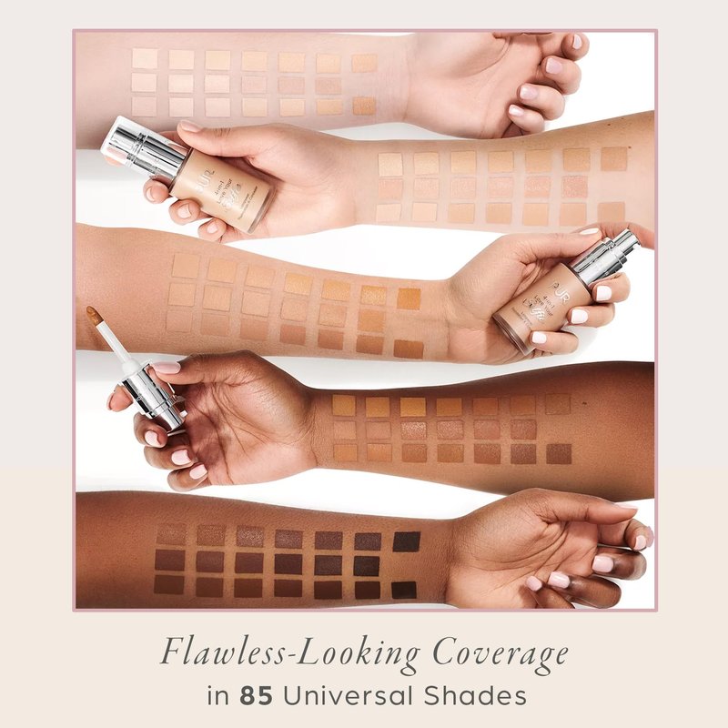 PÜR MINERALS 4-in-1 Love Your Selfie Longwear Foundation and Concealer - Unique, Dual-Applicator Component - Covers Blemishes and Imperfection - Reduce Fine Lines and Wrinkles - TN3-1 oz Makeup