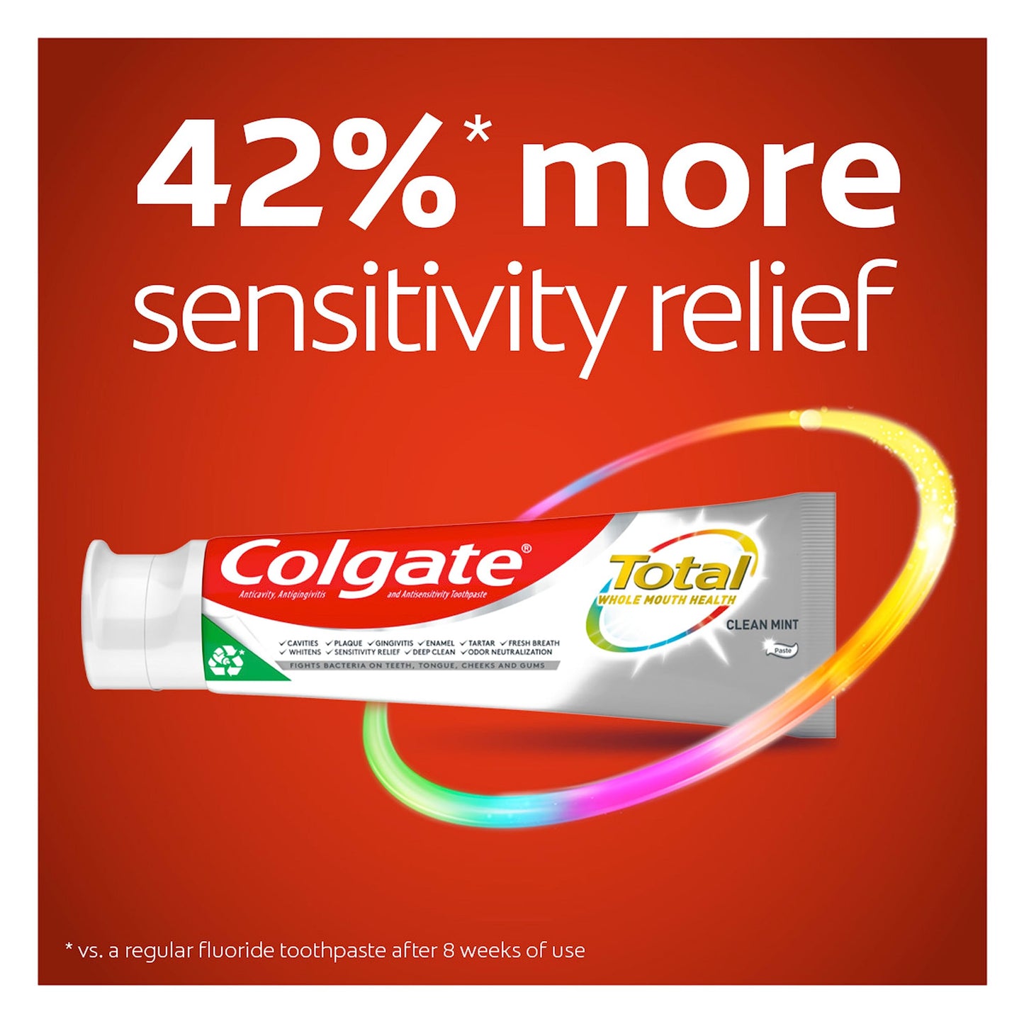 Colgate Total Toothpaste with Whitening, Clean Mint, 4.8 Ounce (Pack of 4)
