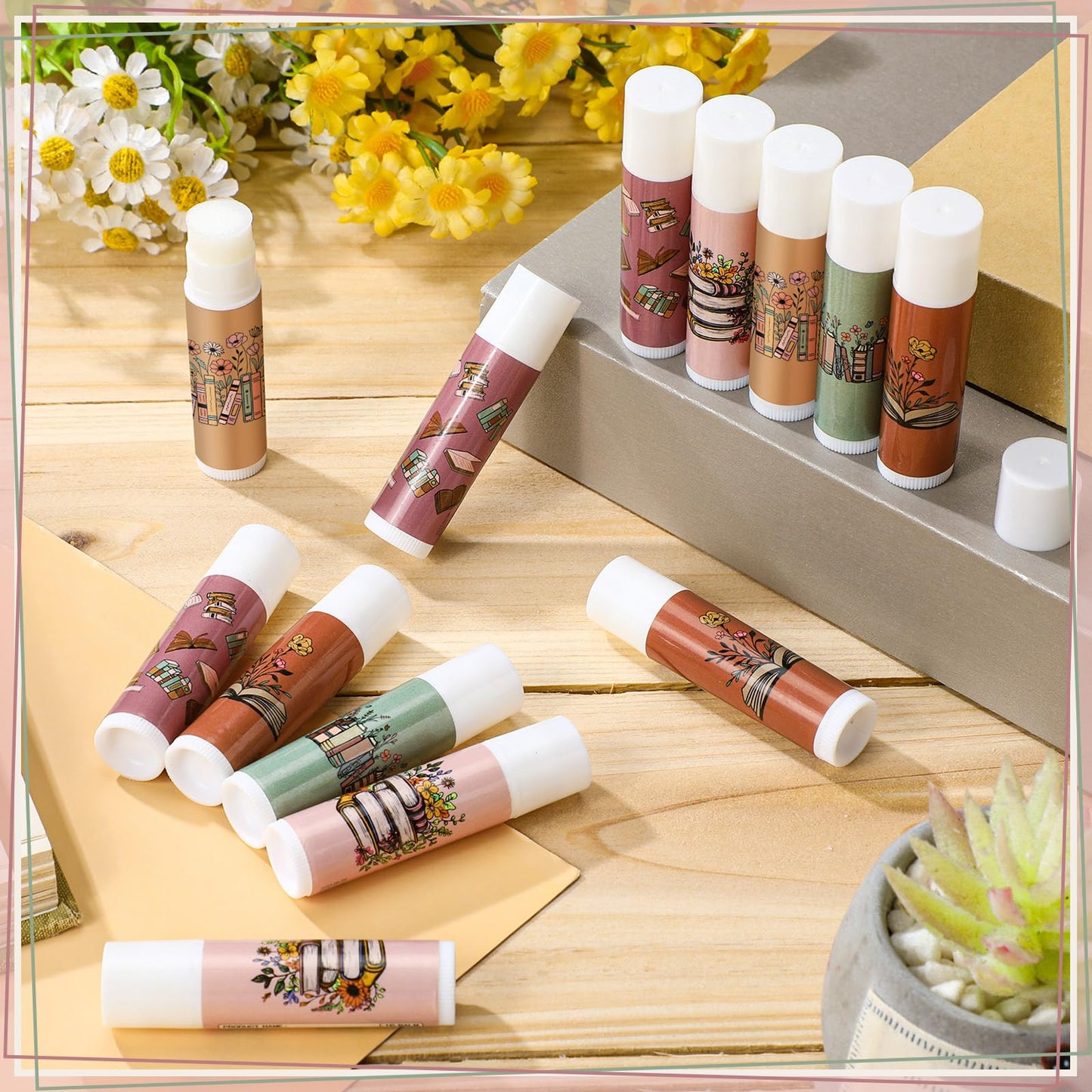 Leelosp 50 Pack Book Club Lovers Gifts Bulk Bookish Lip Balms Party Supplies Reading Accessories Librarian Bookworms Readers Gifts for Women Men Coworker Employee Teachers Students