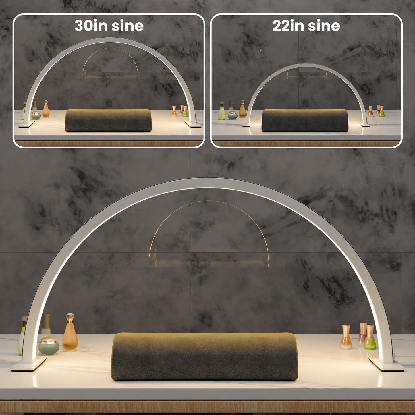gelpal Large Half Moon Light for Nail Desk, 30" 48W Professionals Led Light, Desk Lamp for Lash Eyelash Extension,Makeup Desk lamp,Color Temperature 2700K-6000K, Salon&Home(Black Diamond)