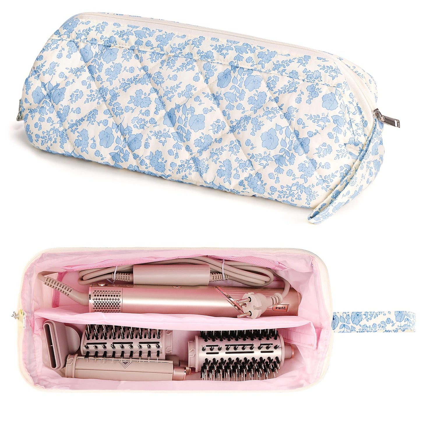dadop Shark Flex Style Travel Case For Dyson Hair Dryer Airwrap, Quilted Hair Tools Travel Bag Organizer Accessories Holder, Curling Iron Carrying Case For Shark Dyson Revlon