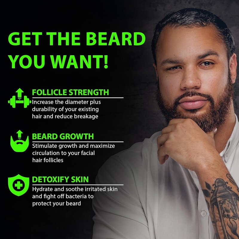 Biotin Beard Balm for Men - Organic Thickening Mustache Wax with Castor Oil | Hydrating Facial Hair Growth Conditioner