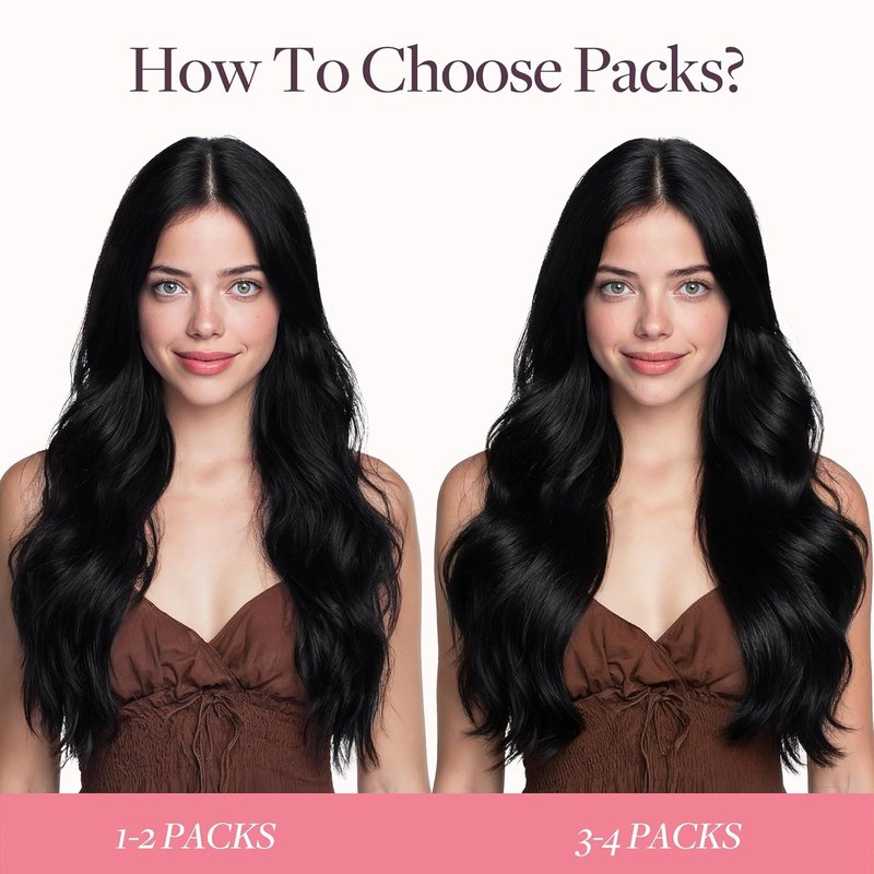 Tape In Hair Extensions - 24 Inch Jet Black Remy Human Hair | Seamless & Silky Straight, 50g, 20pcs