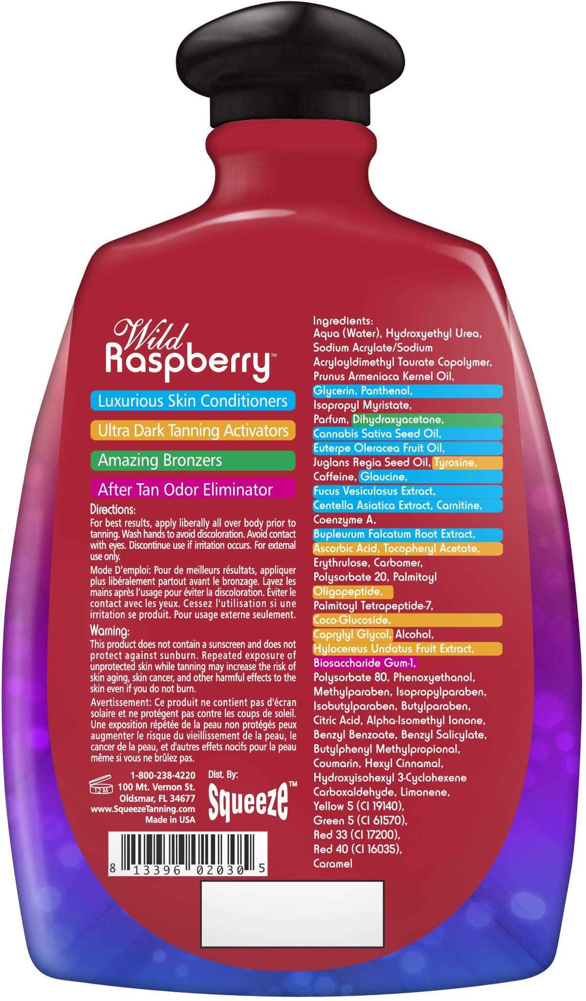 Squeeze Wild Raspberry Indoor Tanning Lotion 13.5oz