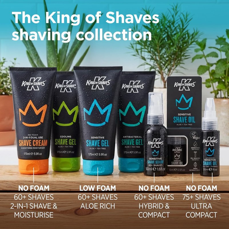 King of Shaves Sensitive Shaving Gel - Low Foam for Refreshing Shave | 5.92 fl oz