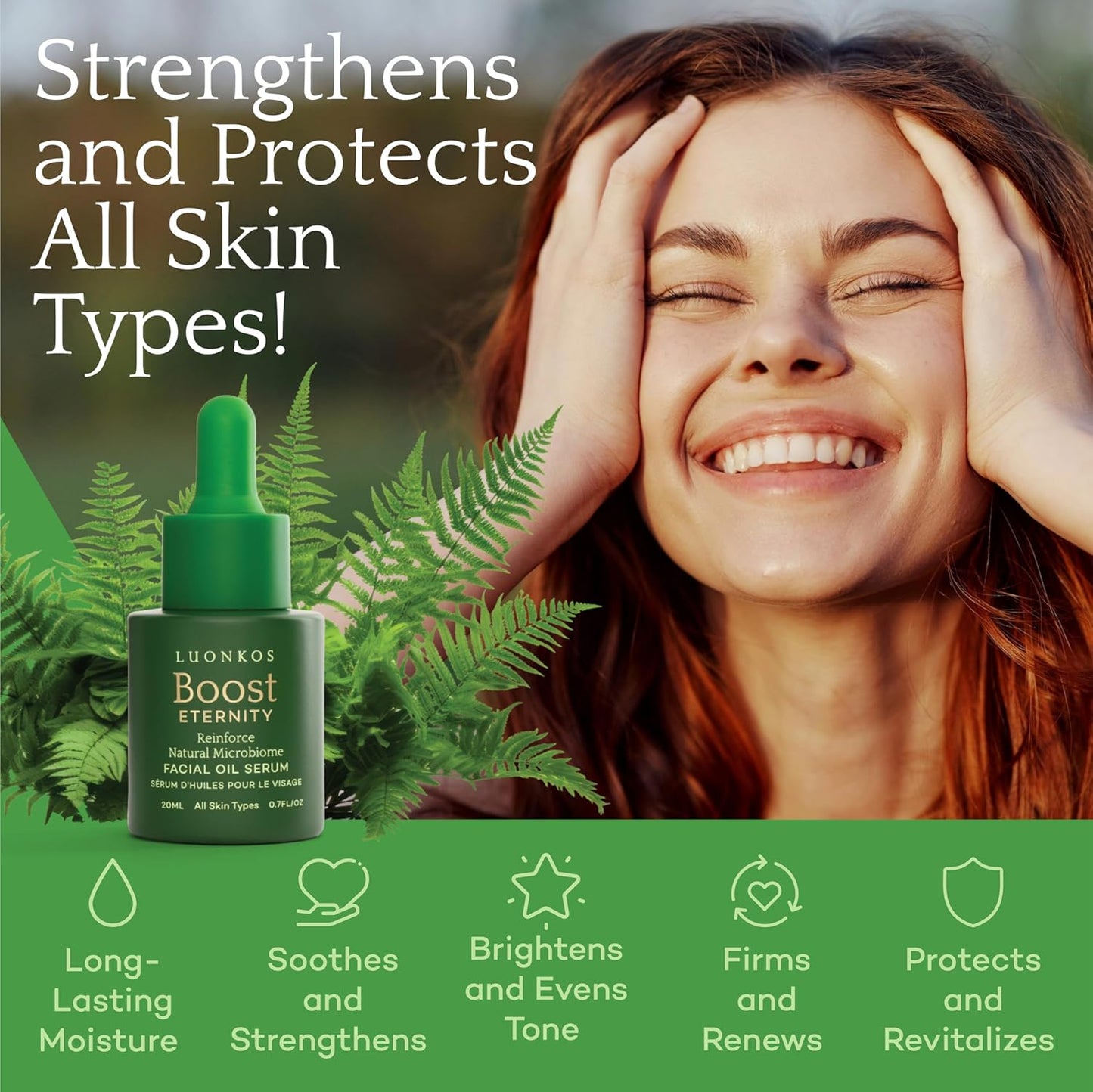Eternity Facial Serum - Oil-Based Vitamin C Alternative for Women | Non-Greasy with Squalane, Sea Buckthorn & Nordic Microbes - 20ml