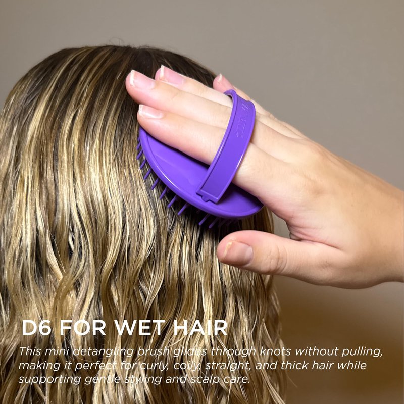 Denman Mini Shower Hair Brush for Wet Hair Detangling & Scalp Massage- for Wet Curl Definition & Product Distribution - 4 in 1 Shower Brush for Women, Men