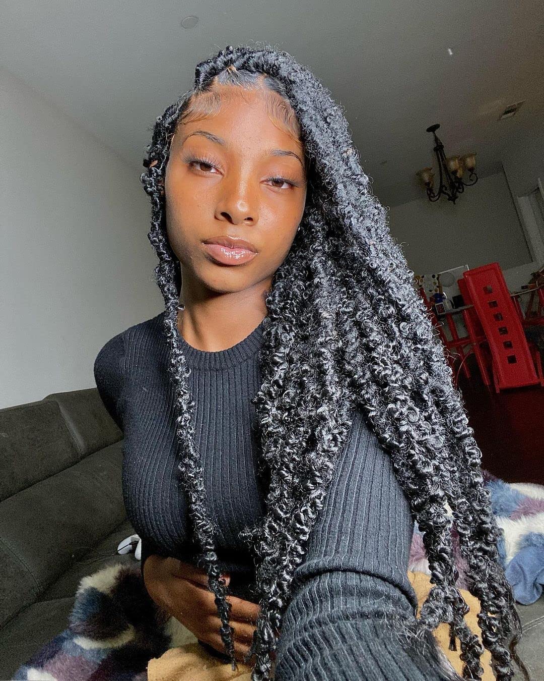 Beverlee Ginger Butterfly Locs Crochet Hair 20 Inch Distressed Faux Locs Pre-looped 350 Goddess Locs Crochet Braids Handmade Extended Soft Locs For Women Extensions (6 Pack 350#)