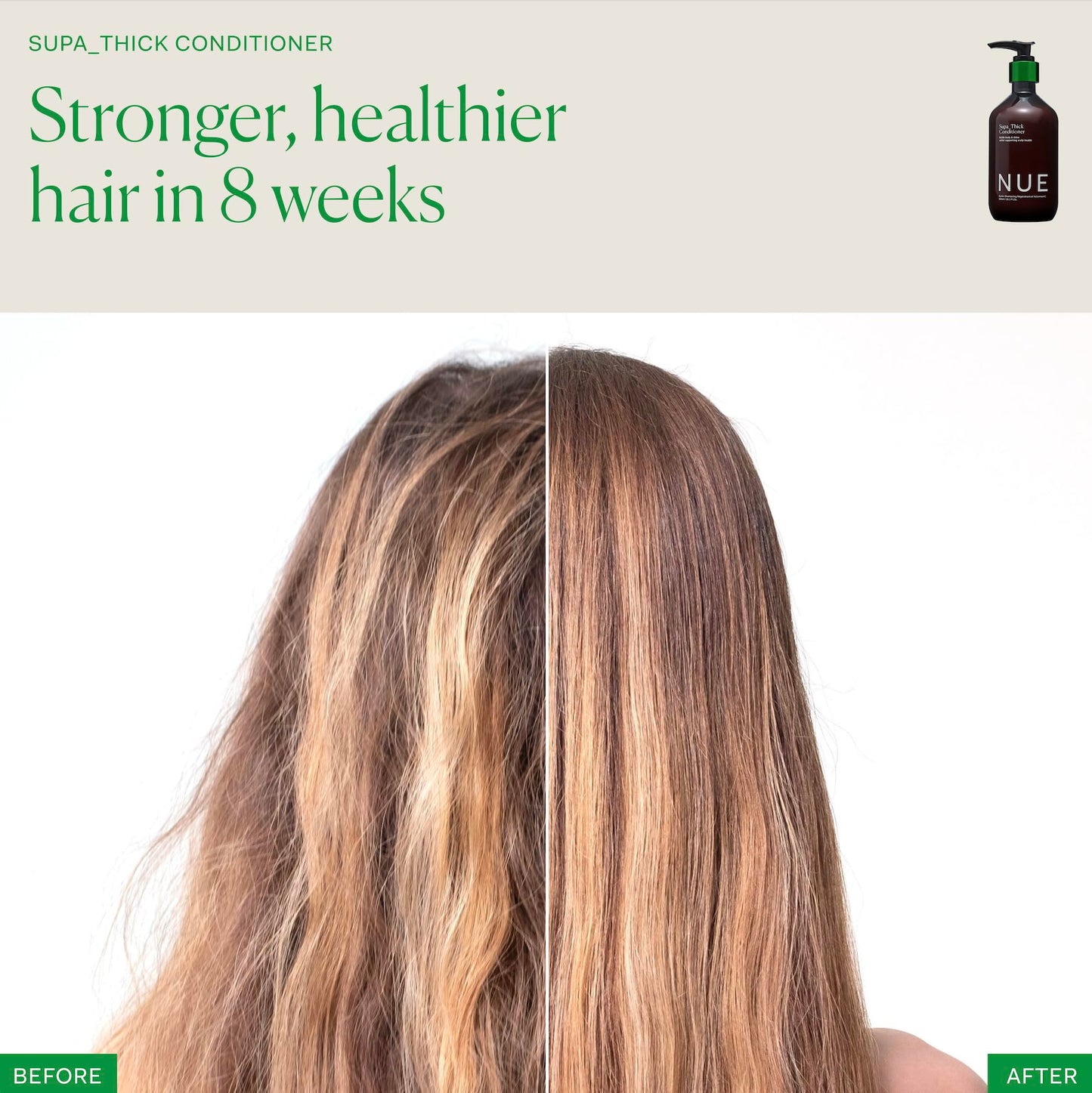 The Nue Co. Supa Thick Conditioner - Hydrating Hair Growth Conditioner for All Hair Types - Strengthens Roots & Improves Scalp Health - Vegan & Sulfate Free Formula - Nourishing Hair Care | 8.45 fl oz