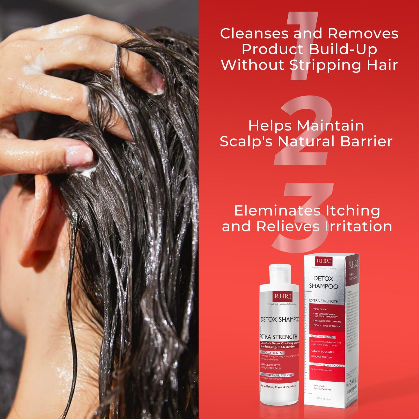 RHRI Detox Shampoo For Product Build up, Detoxify & Regrow with Our Clarifying Shampoo - Nourishes Follicles, Soothes Scalp Irritation - For All Hair Types