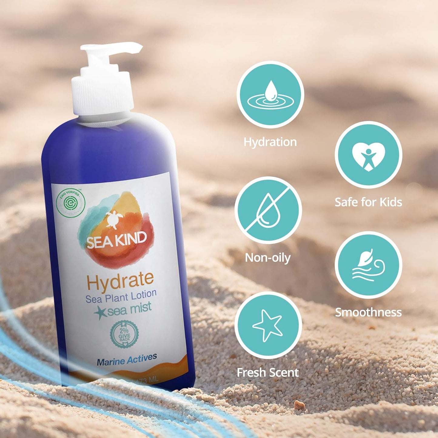 Hydrate Lavender Sea Plant Hand & Body Lotion - Vegan Moisturizer for Dry Skin | 16 Fl Oz, Non-Comedogenic