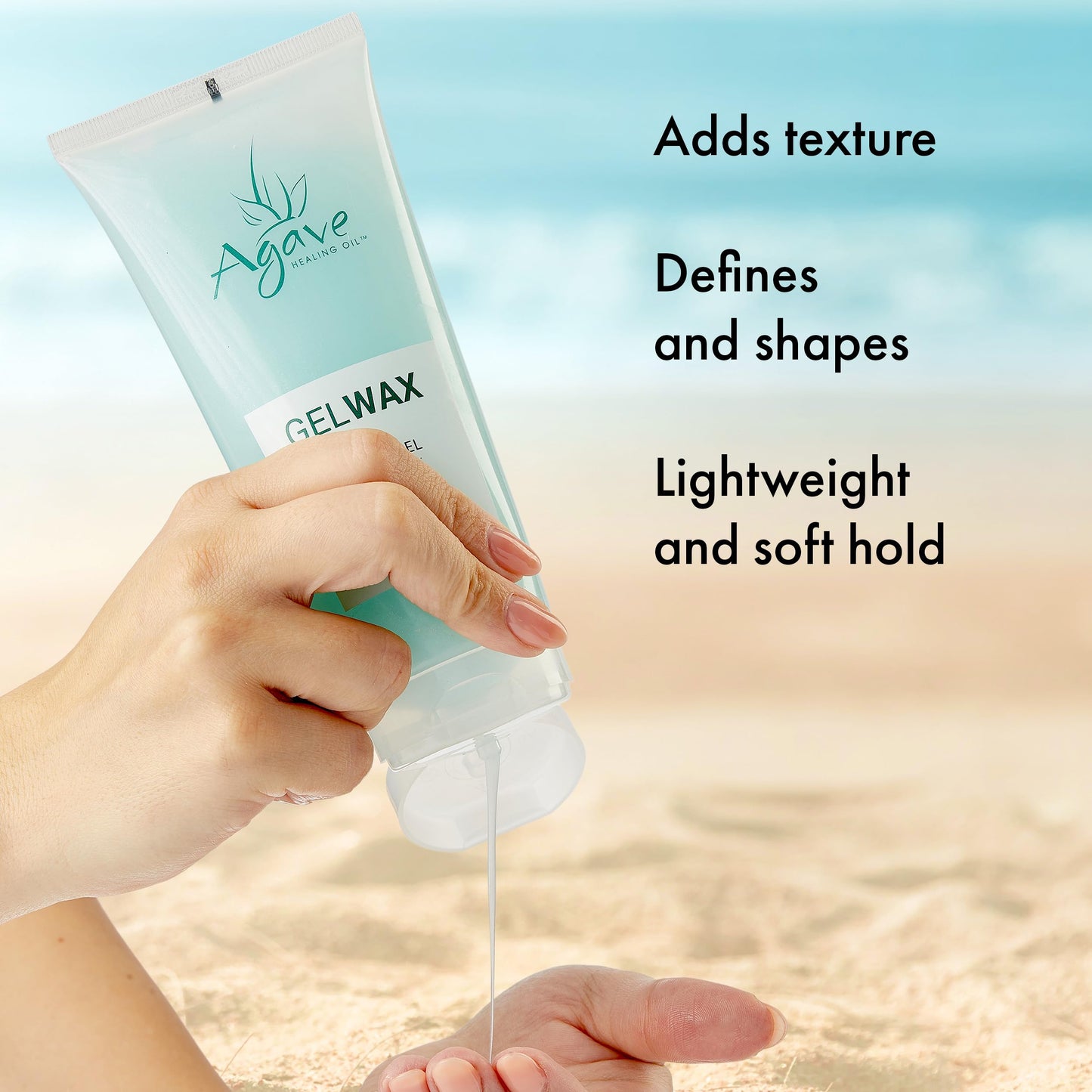 Agave GelWax Flexible Hold Styling Gel with Green Tea, Bamboo and Ginger Extracts, 6.6 fl oz