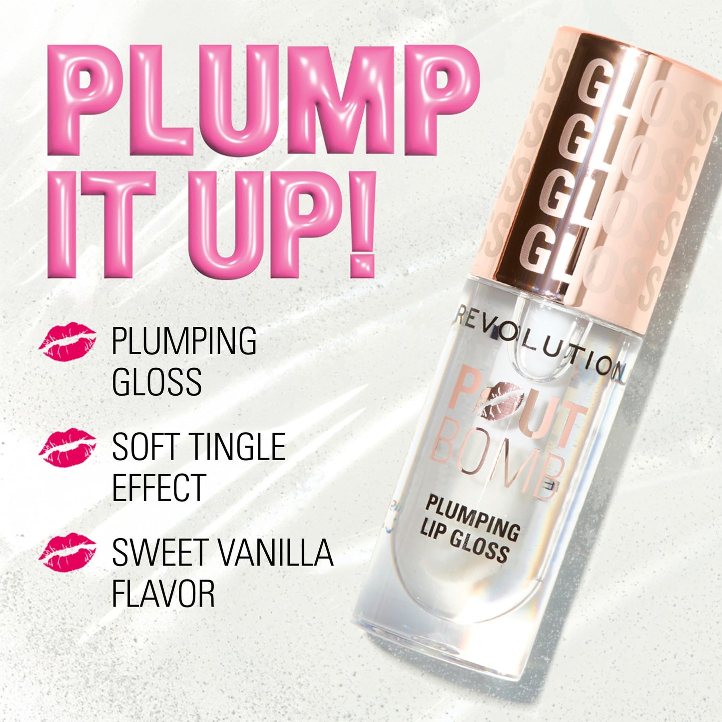 Revolution Pout Bomb Plumping Lip Gloss, Glaze Clear