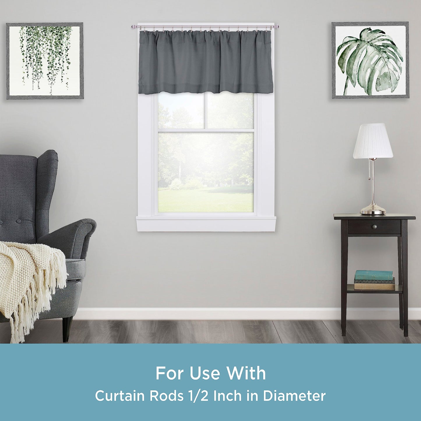 Kenney Petit Window Curtain Clip Rings, Pewter, 14 count (pack of 1)