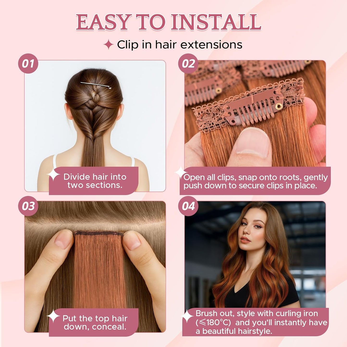 Clip-In Hair Extensions - Real Human Hair, 12 Inch, Dark Brown, Straight | Add Volume & Length for Daily Wear