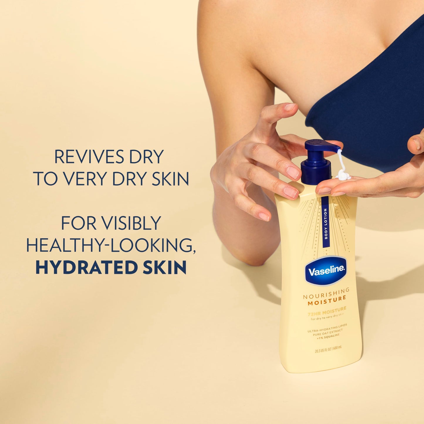 Vaseline Intensive Care Nourishing Moisture Body Lotion 3 Pk Made with Ultra-Hydrating Lipids + Pure Oat Extract for Dry Skin, for Nourished, Healthy-Looking Skin 20.3 oz