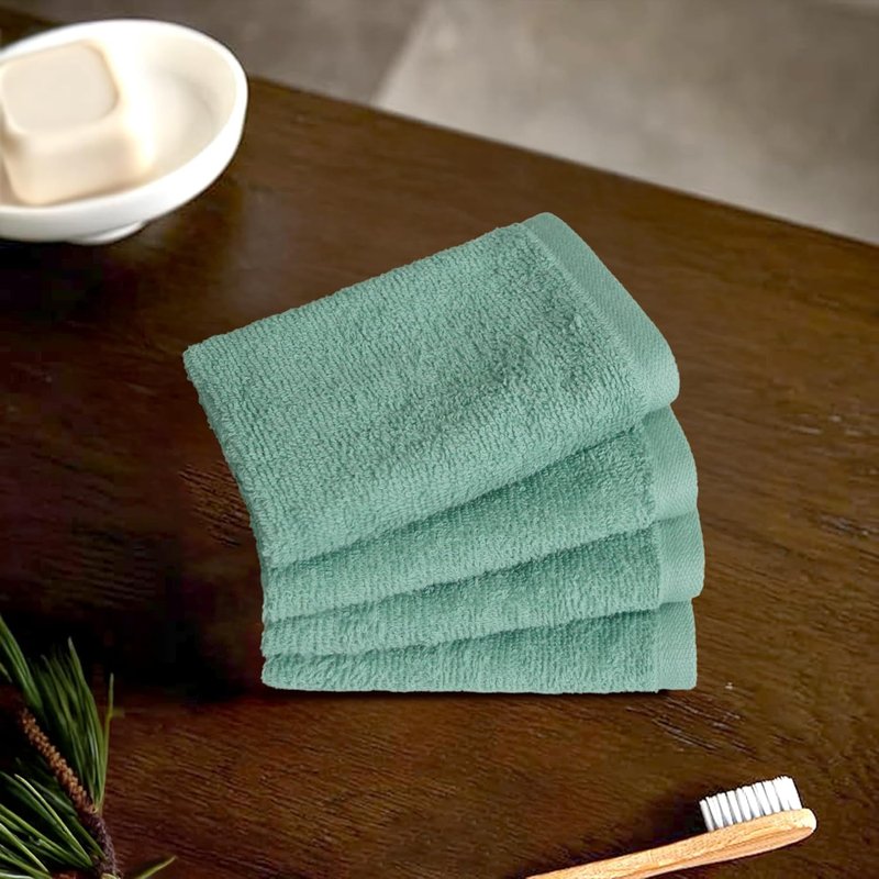 Highly Absorbent Cotton Washcloths - Soft & Durable, 12x12 Inches | 24-Pack in Seafoam Green, Ice Blue, White