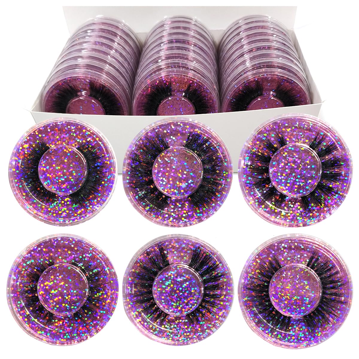 Ellazzle Eyelashes Wholesale Natural Look False Lashes 3D Fluffy Eyelashes Bulk 10 Styles(50 pairs)