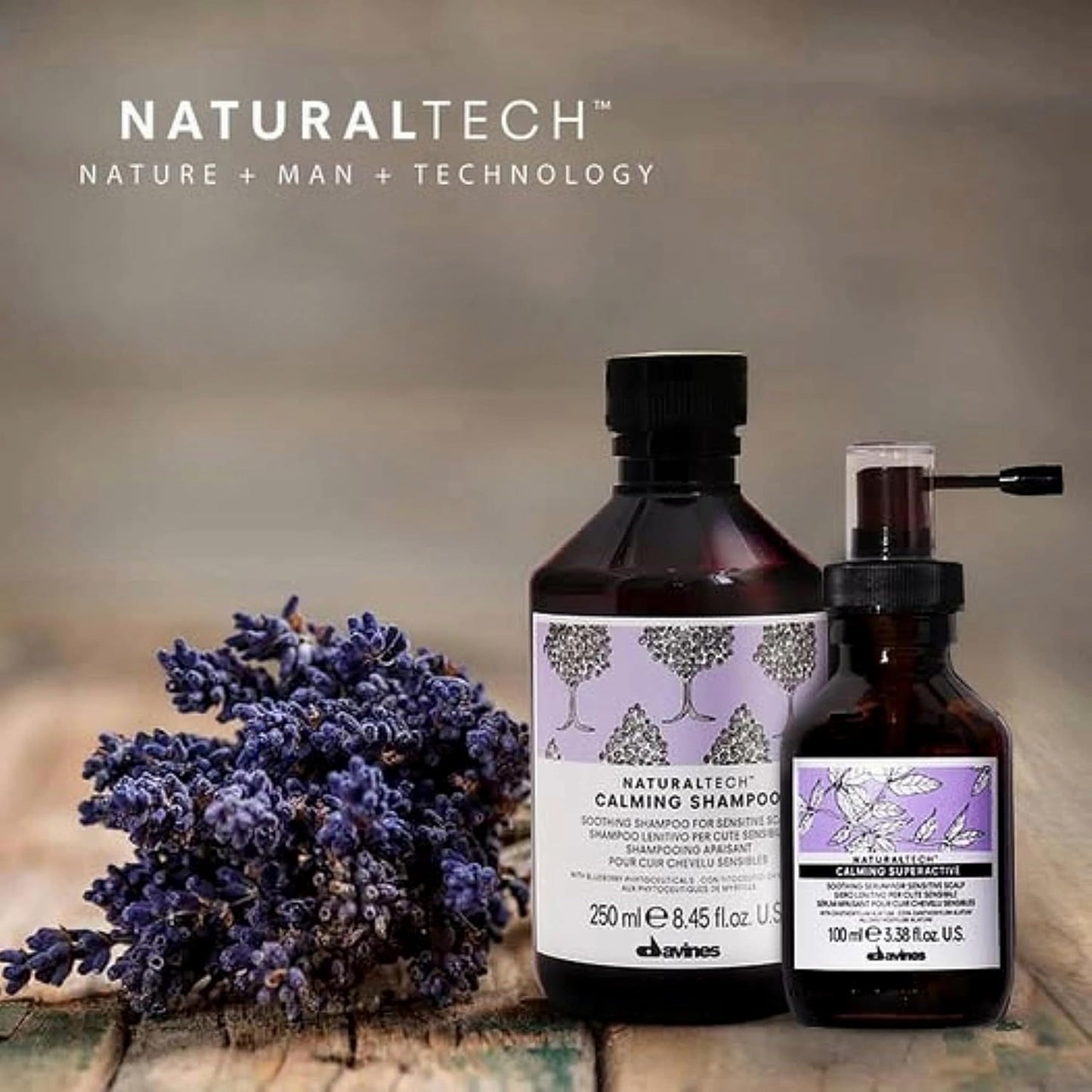 Davines Naturaltech Calming Shampoo, Soothing & Relieving for Sensitive Scalp - With Blueberry Phytoceuticals - Gentle Cleanser Reduces Itching & Redness, 8.45 Fl Oz