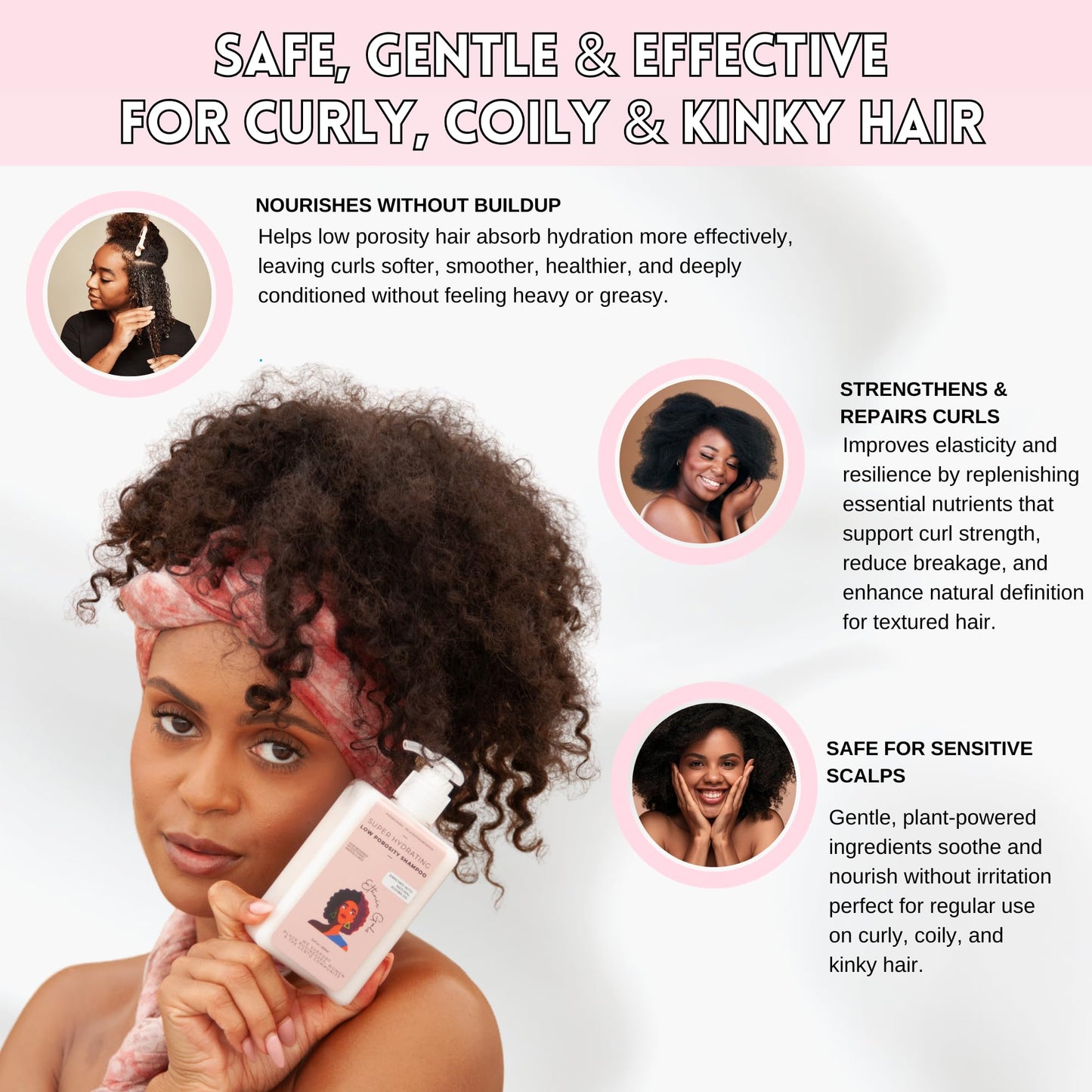 Low Porosity Hair Mask - Elasticity Repair & Strand Strengthening Deep Conditioner That Penetrates Without Buildup, for Curly Coily 3C 4C Natural Hair, 9.5 fl oz