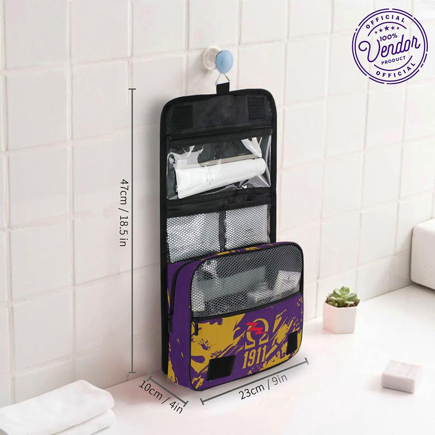 Omega Psi Phi Fraternity Toiletry Travel Bag - Durable Hanging Design | Ideal for Travel