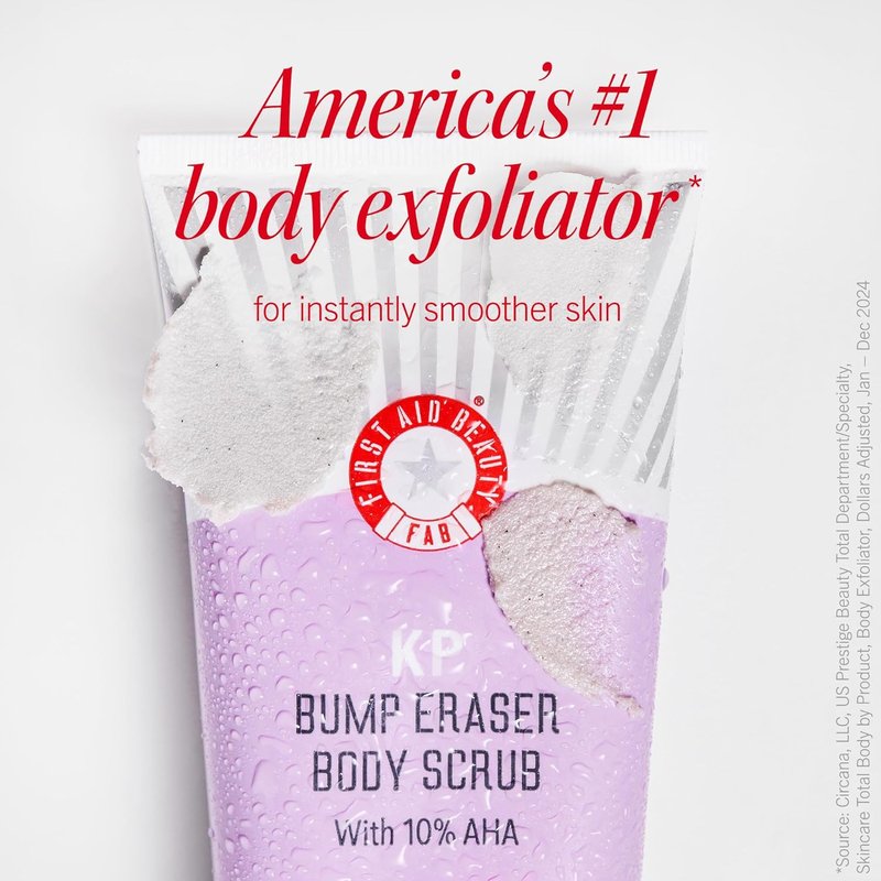 First Aid Beauty Cleanse, Smooth + Hydrate Kit | Travel Size Facial Cleanser, KP Body Scrub & Ultra Repair Cream