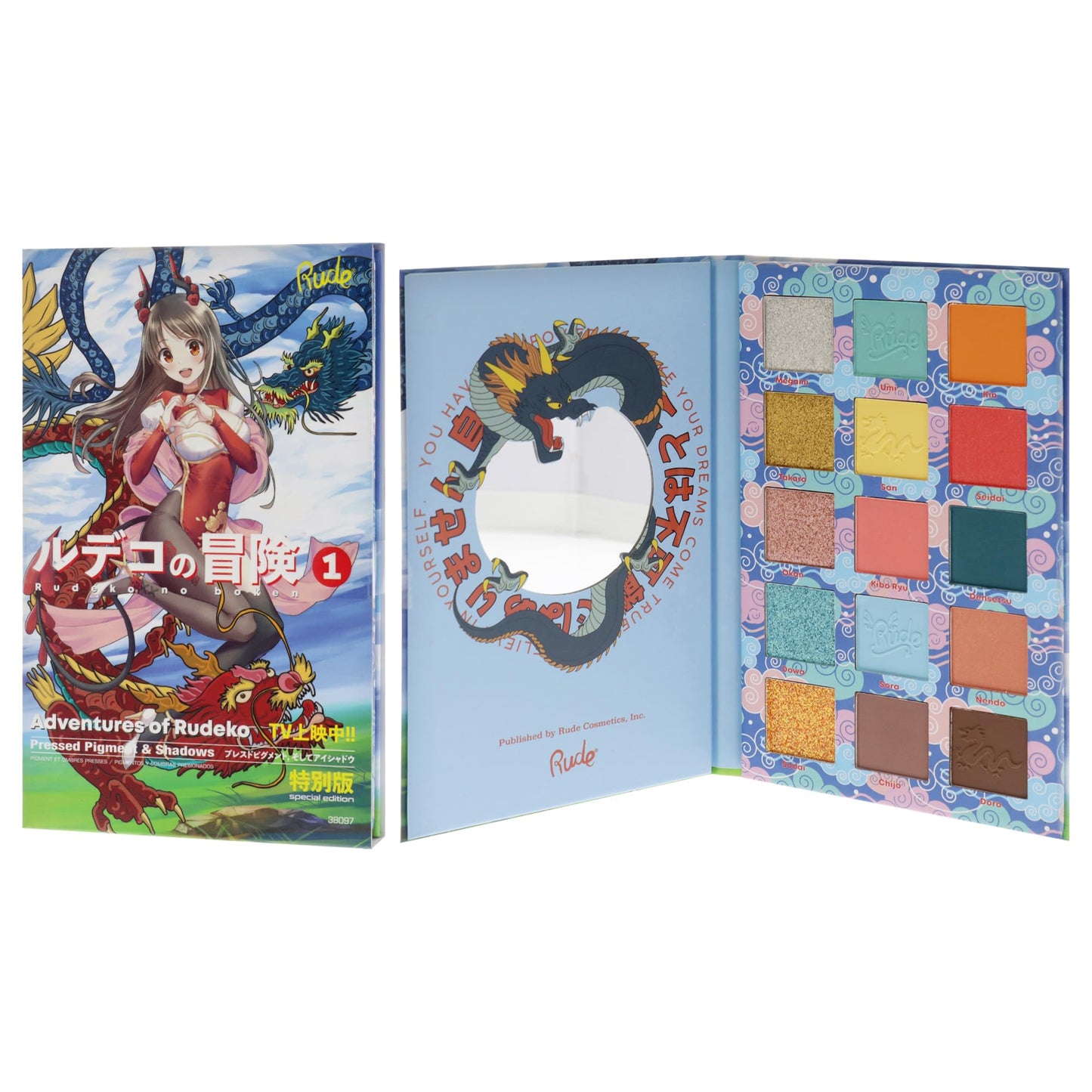 Manga Collection Pressed Pigments and Shadows Palette - Adventures of Rudeko by Rude Cosmetics for Women - 0.77 oz Eye Shadow