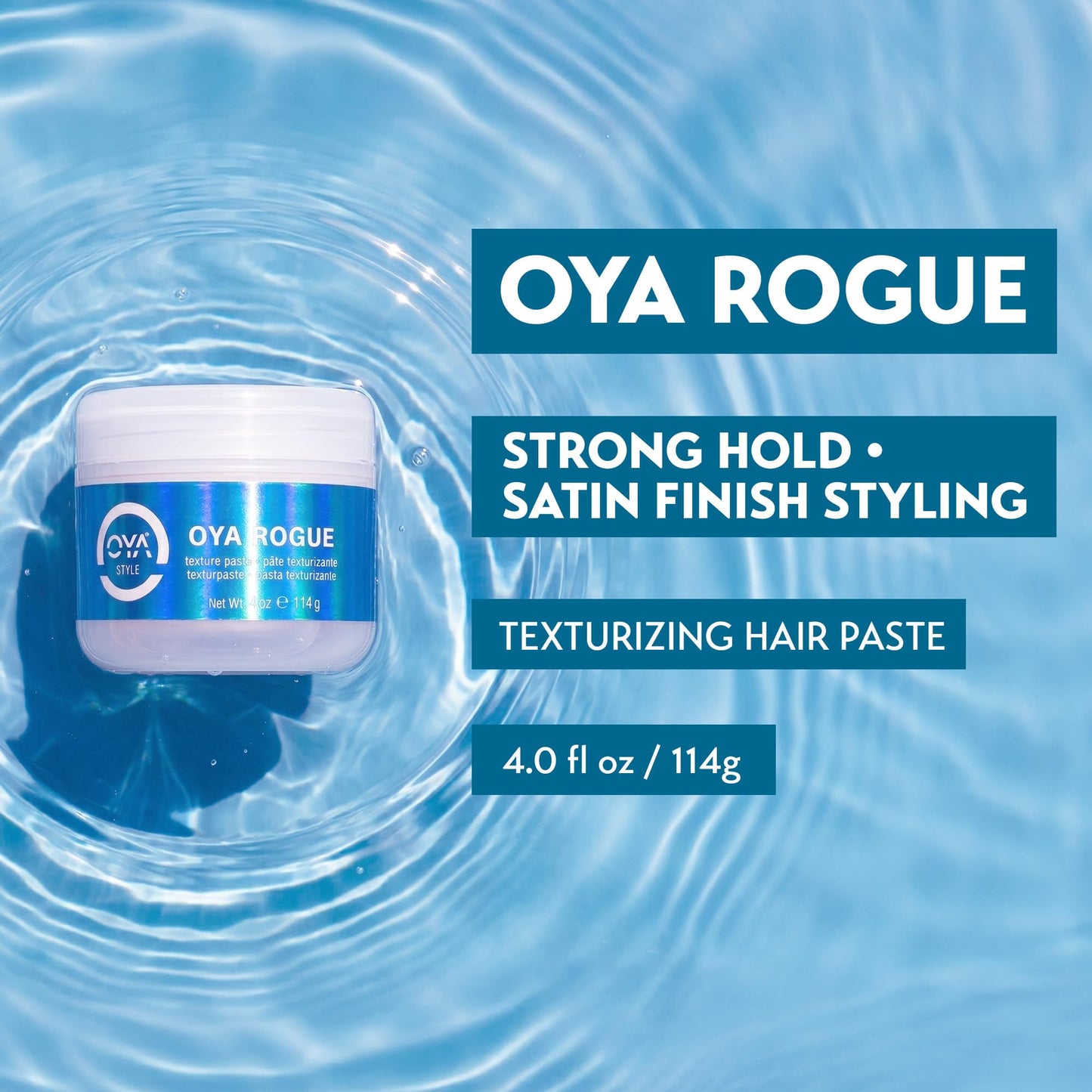 OYA Rogue Texture Paste - Texturizing Hair Paste with Strong Hold and Satin Finish - Adds Definition, Volume, and Separation - Suitable for All Hair Types - Versatile Styling Control - 4.0 Fl Oz.