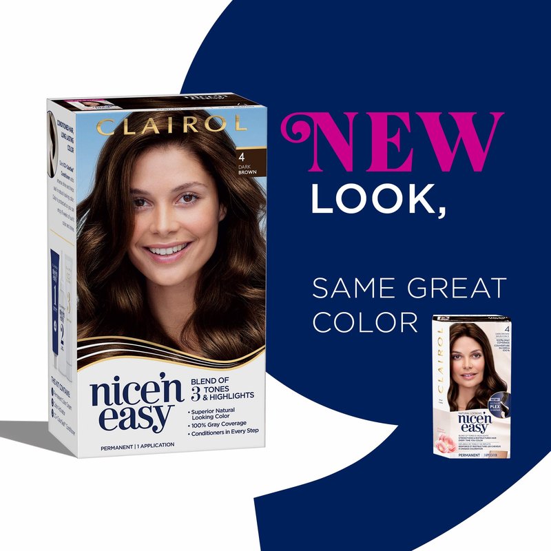 Clairol Nice 'n Easy Permanent Hair Color, 5C Medium Cool Brown, Pack of 3 Allergy Gentle Single-Step Hair Dye, Conditioners, Natural-Looking Color, Salon Highlights, Grey Coverage