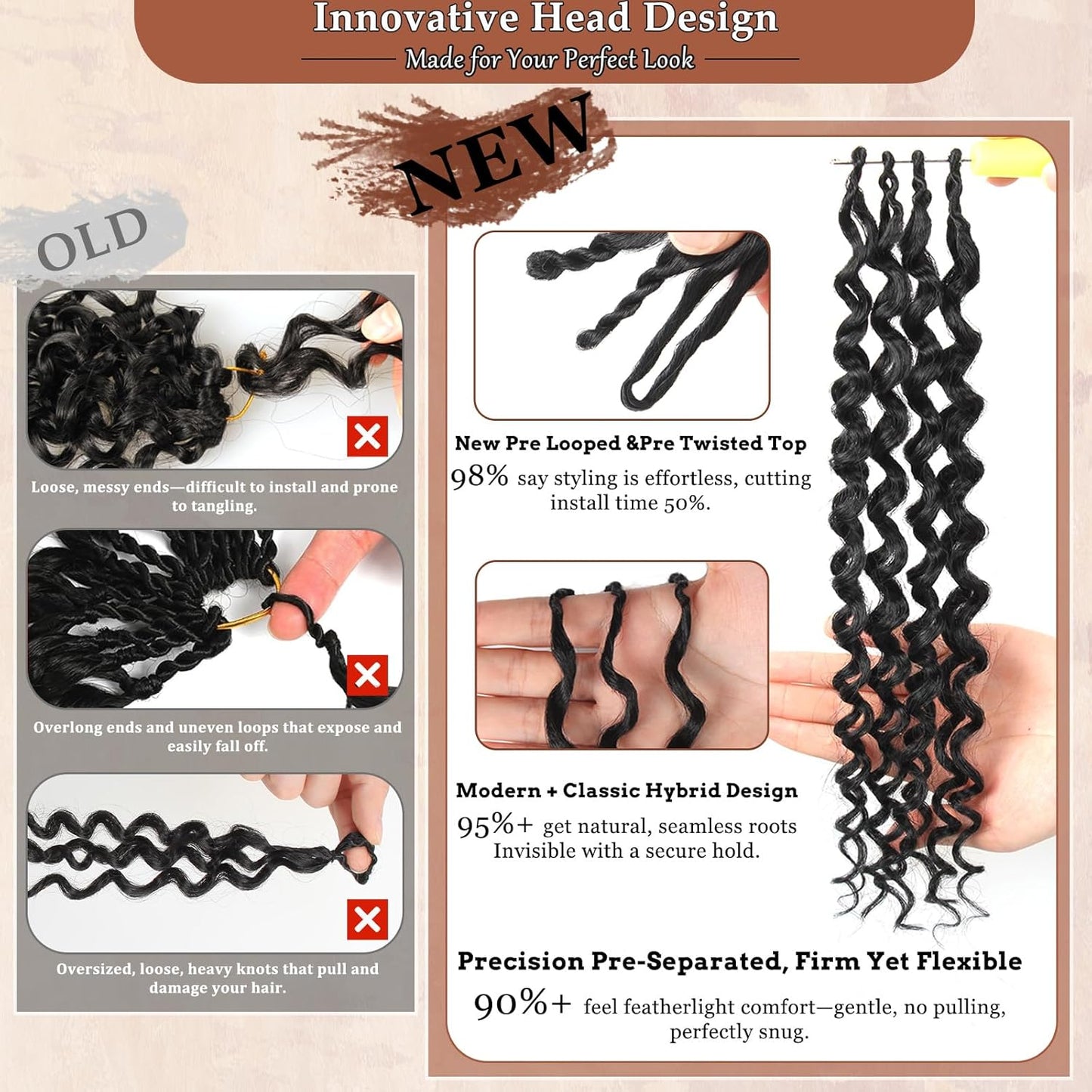 Curly Crochet Hair - 120 Strands Gogo Curl | 14 Inch Deep Wave Twist Extensions for Black Women