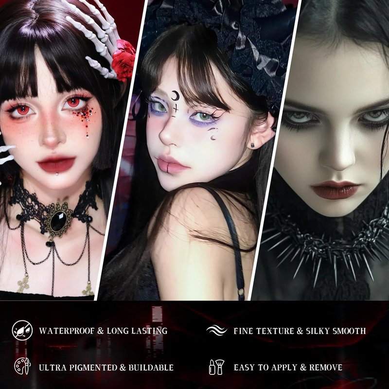 VANERIA Black Smoky Eyeshadow Palette,15 Colors Goth Makeup,Silver Grey Eyeshadow,High Pigment,Long Wear,Cool Toned Eyeshadow Palette,Waterproof,Intense Color(Gothic Black)