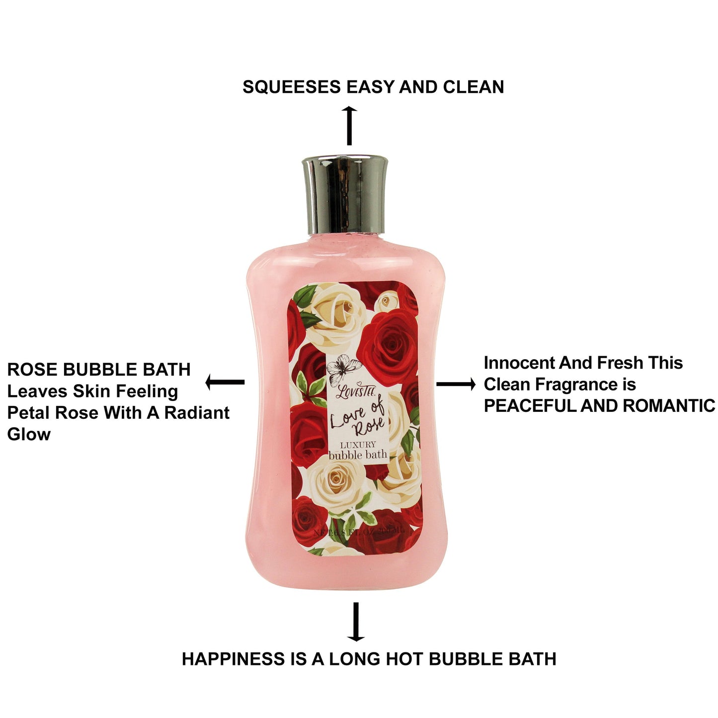 Christmas Gifts, Spa Baskets for Women Bath and Body Basket for Women, Includes Love of Rose Shower Gel, Bubble Bath, Body Lotion, Bath Salt, Red Bath Puff and Heart Bath Bomb