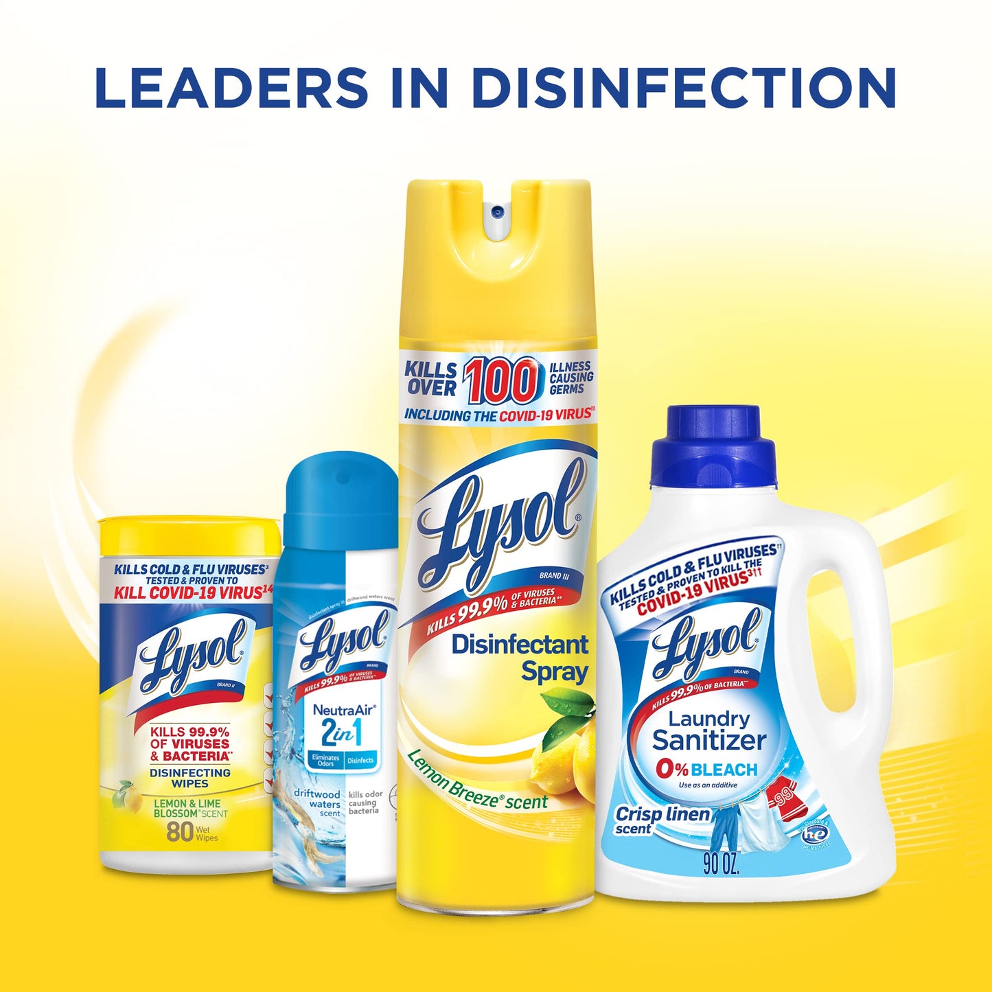 Lysol Disinfectant Spray, Lemon Breeze, 19oz, Clear