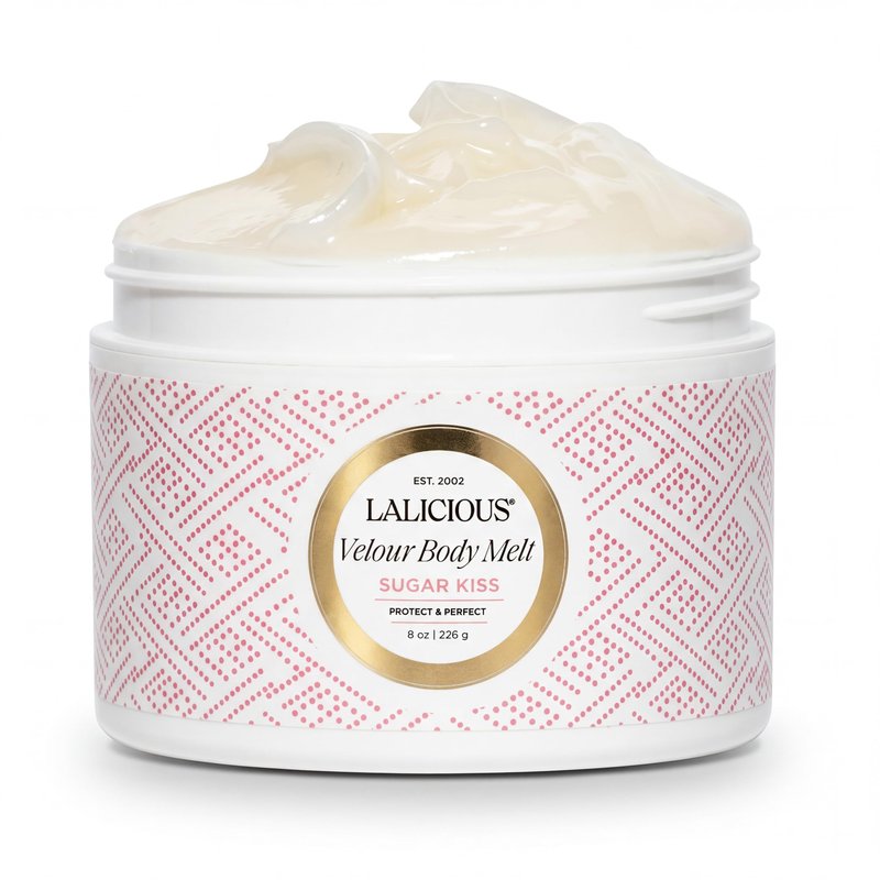 LaLicious Sugar Kiss® Velour Body Melt for Dry Skin | Fast-Absorbing Non-Greasy Moisturizer | Balm-to-Oil Hydration with Coconut & Macadamia Oil | After-Shower Care | Multi-Use Shave Balm 8 oz