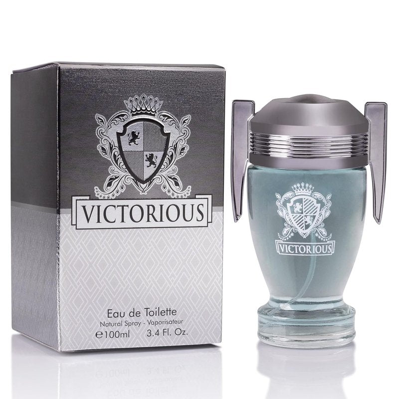 Victorious Men’s Eau De Toilette - Woody Aquatic Fragrance with Bay Leaf & Jasmine - 100ml Spray Bottle