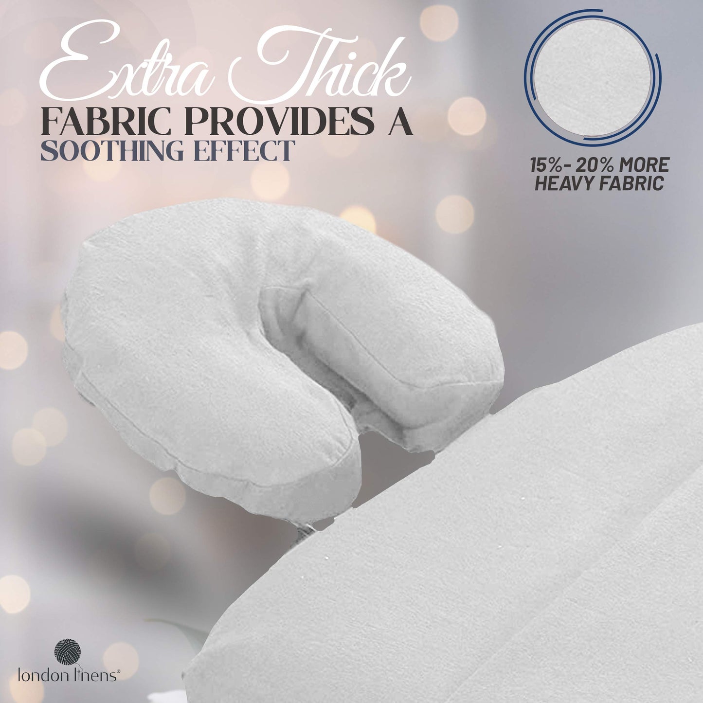 London Linens Pack of 10, Premium Extra Thick 100% Cotton Flannel Massage Tables Face Cradle Covers Cozies Fitted - Includes 10 pcs (White)