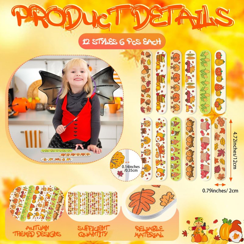Gisafai 48 Pcs Fall Nail File Emery Board Gift Set Double Sided Nail Files Bulk Mini Thanksgiving Harvest Pumpkin Emery Board Manicure Tool for Autumn Natural Acrylic Nails Thanksgiving Party Supplies