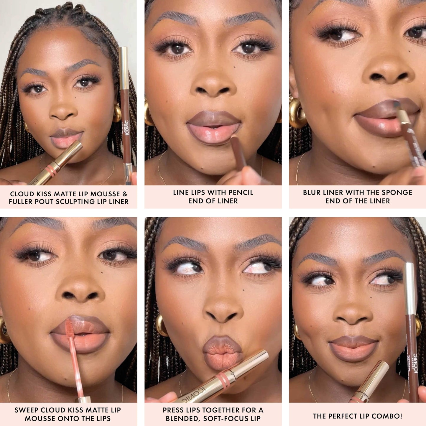 ICONIC LONDON Cloud Kiss Matte Lip Mousse | Matte Liquid Lip Colour, Cruelty-Free, Vegan Makeup, In the Buff