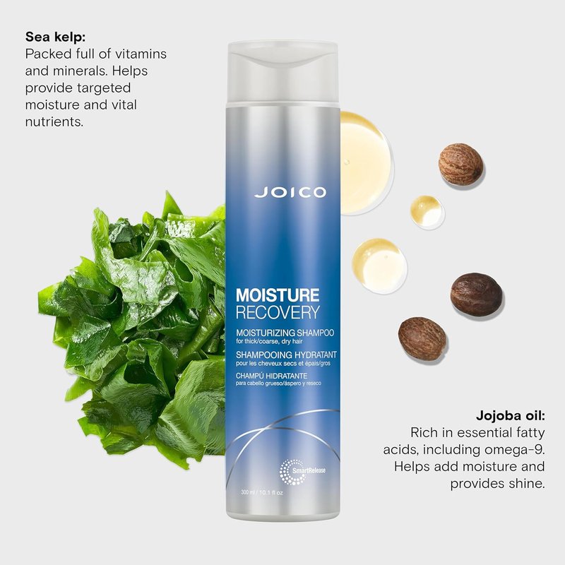 Joico Moisture Recovery Shampoo - Moisturizing Formula for Thick, Coarse Hair | Jojoba Oil & Shea Butter